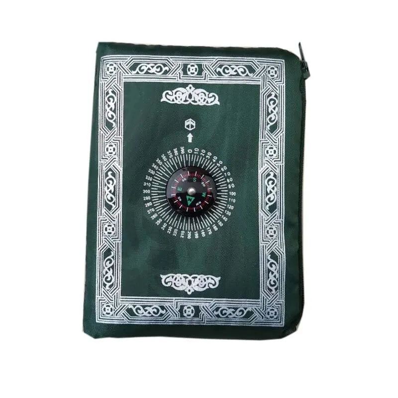 Portable Prayer Pocket Prayer Rug Islamic Gift Muslim Waterproof Praying Rug with Compass Travel Praying Blanket 100*60cm Zpaxo Deep Green 60X100CM