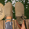 Women Slippers Rubber Outdoor Spring Autumn Sandals Slides Women Soft Toe Flat Bottom Slippers Slip-On Fashionable Shoes Women Zpaxo Khaki 41