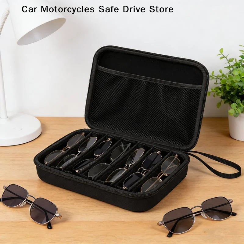 6 7 Compartment Adjustable Glasses Storage Box Portable Organizer