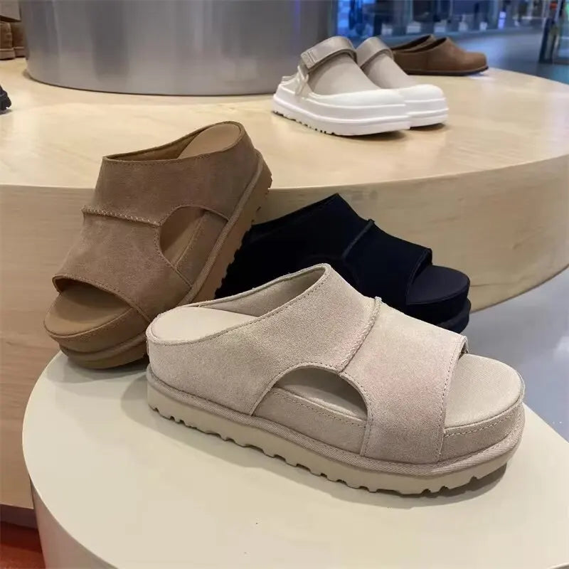 Retro Thick Soled Roman Sandals Summer Women's New Height Increasing Beach Slippers Sponge Cake Versatile Slippers Zpaxo