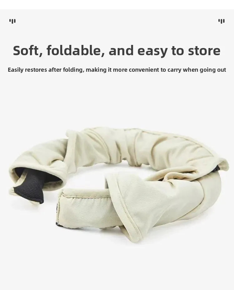UPF50+ Women's Crownless Sun Hat Foldable Headband Korean Wide Brim