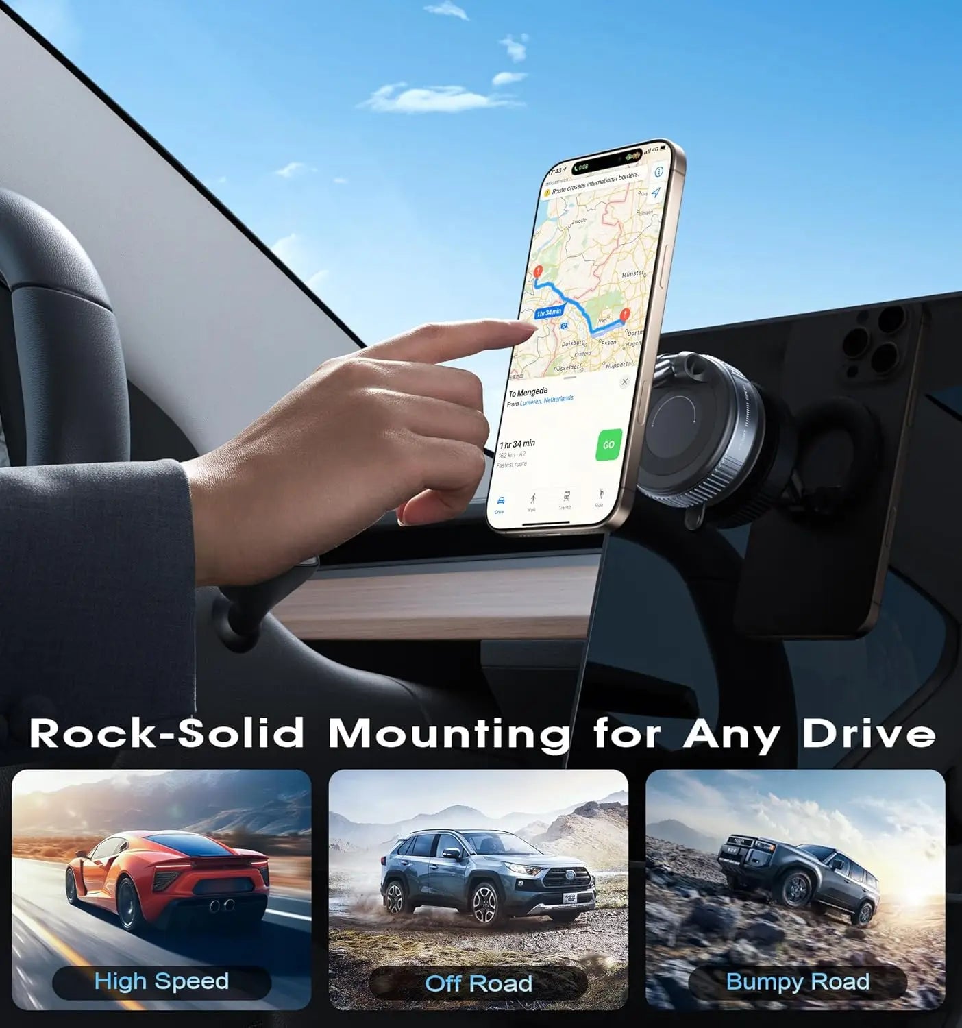 Folding Strong Magnet Magnetic Phone Holder 360° Rotation Desk Car Vacuum Suction Windshield Dashboard Mobile Holder Zpaxo