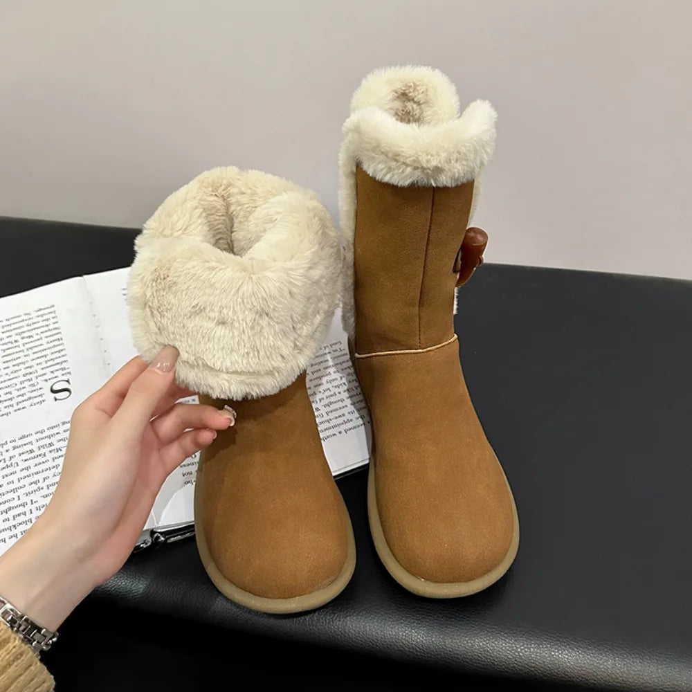 Classic Plush Snow Boots Mavericks Women's Wool Warm Winter Shoes 2025