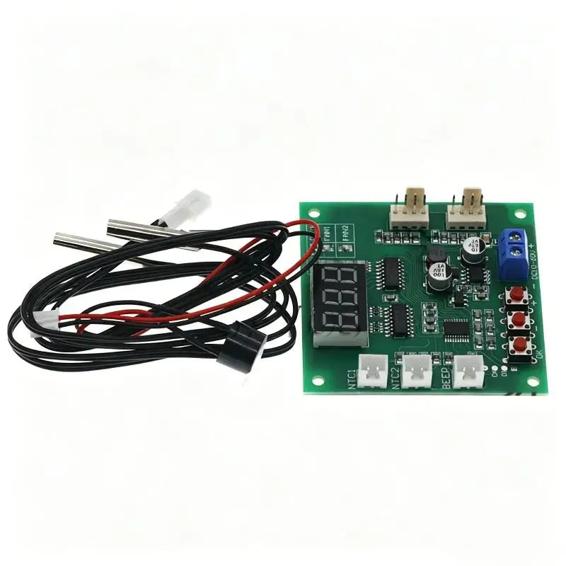 2-Channel PWM Fan Speed Controller – LED Digital Thermostat 12V/24V