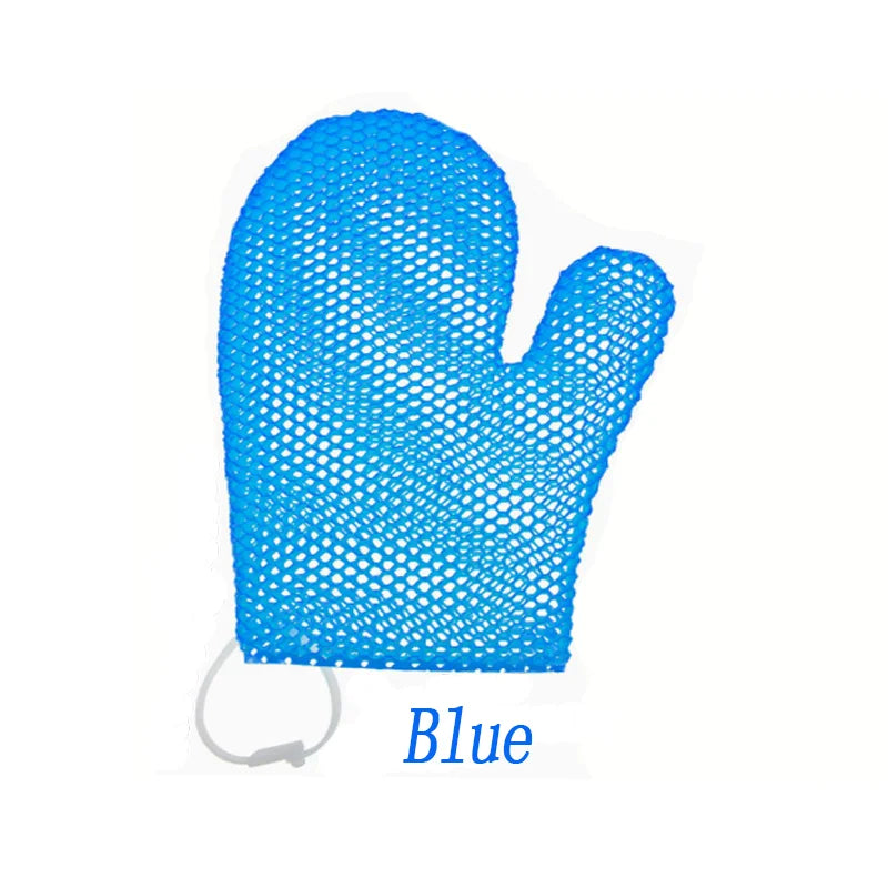 Honeycomb TPU Exfoliating Shower Finger Caps Deep-cleansing Body Zpaxo blue