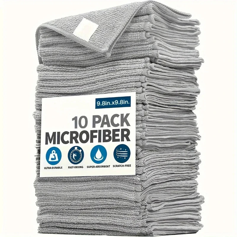 5 10 Kitchen Towel Ultra-fine Fiber Light Gray Cleaning Cloth