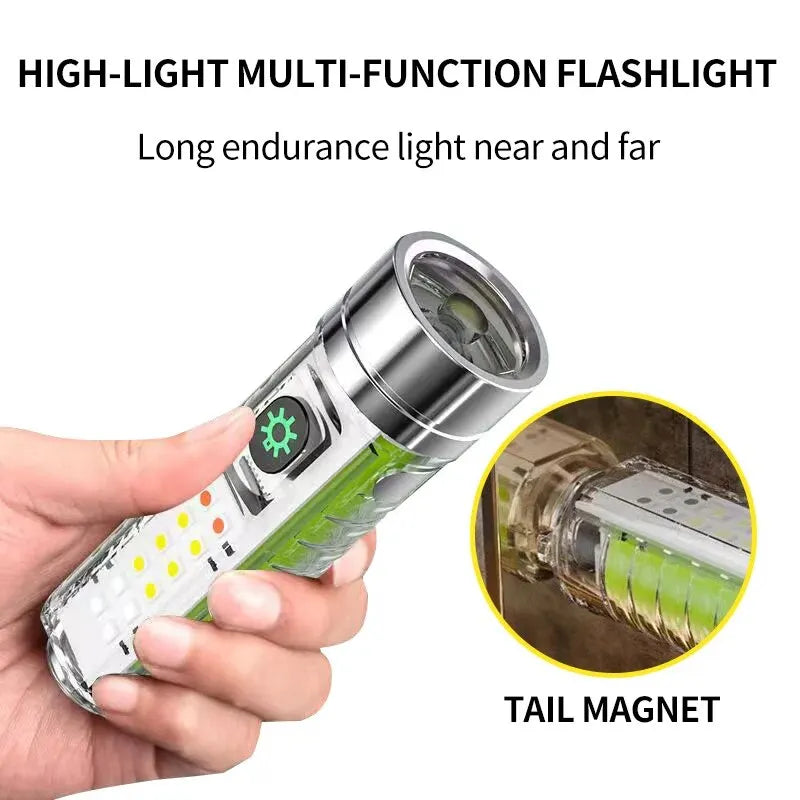 Mini USB-C LED Keychain Flashlight with UV Light & Tail Magnet LED Keychain Flashlight Zpaxo