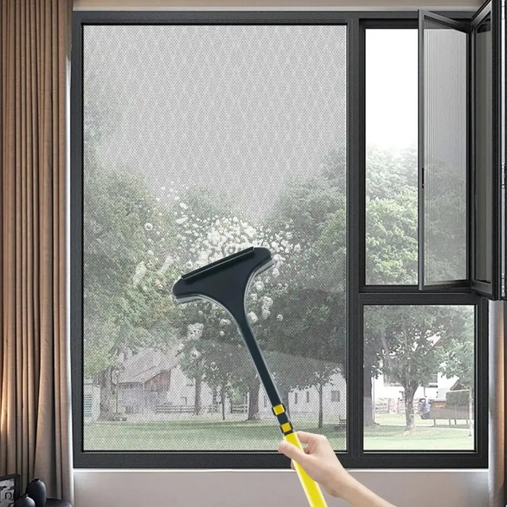 Retractable Window Screen Cleaning Brush Ergonomic Wet and Dry Multifunctional Screen Brush Scraper Brus Kitchen Screen Cleaner Zpaxo