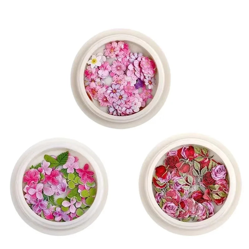 Dried Flower Nail Art Decorations – 50pcs Mixed Floral Set
