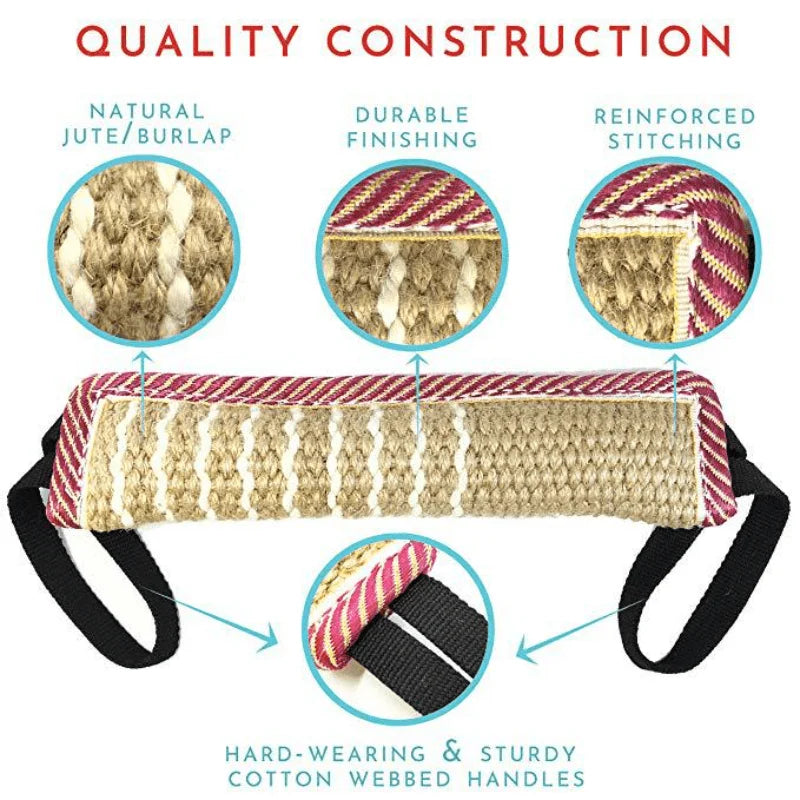 Tough Rope Chew Toy Dogs Bite Tug Durable Jute Tugger Teeth Cleaning