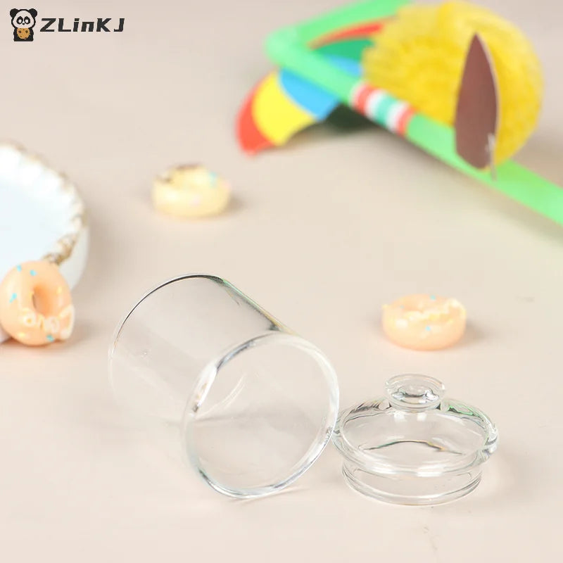 ▶High borosilicate mini glass candy jar food play doll house accessories Zpaxo