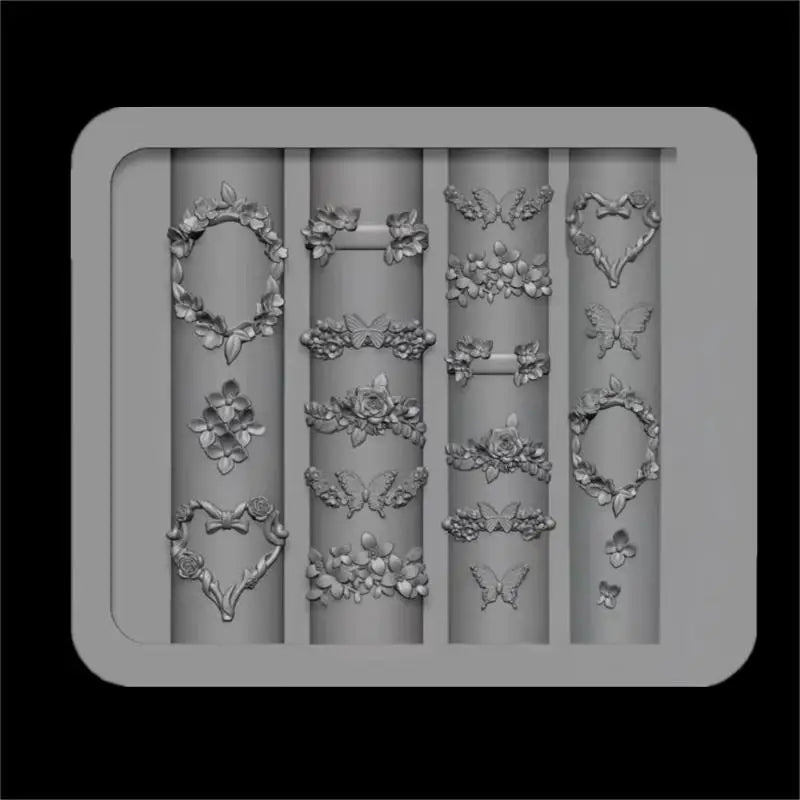3D Bowknot Silicone Nail Mold Heat Resistant Mixed Shape DIY Manicure Zpaxo A2