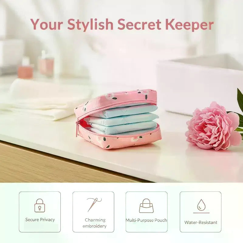 Cute Cartoon Sanitary Pad Storage Pouch – Portable Organizer Sanitary Storage Pouch Zpaxo