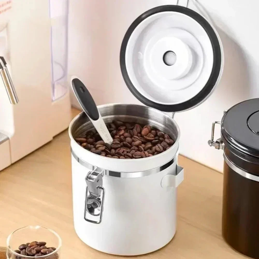 Stainless Steel Airtight Coffee Canister 1.2/1.5/1.8L | Date Tracker Coffee Storage Canister Zpaxo