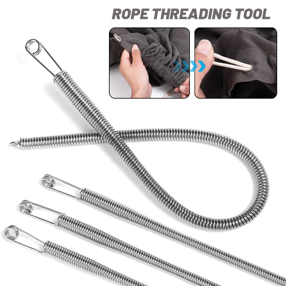 Bendable Spring Threading Tool Stainless Steel Drawstring Threader Zpaxo