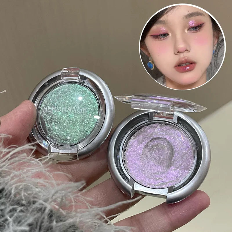 Smoky Pearl Glitter Eyeshadow Green Black Purple Shimmer Silkworm