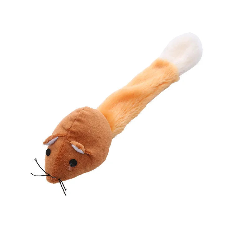 Long Tail Mouse Cat Teaster Toys Funny Pet Trainning Playing Zpaxo Brown length 27cm