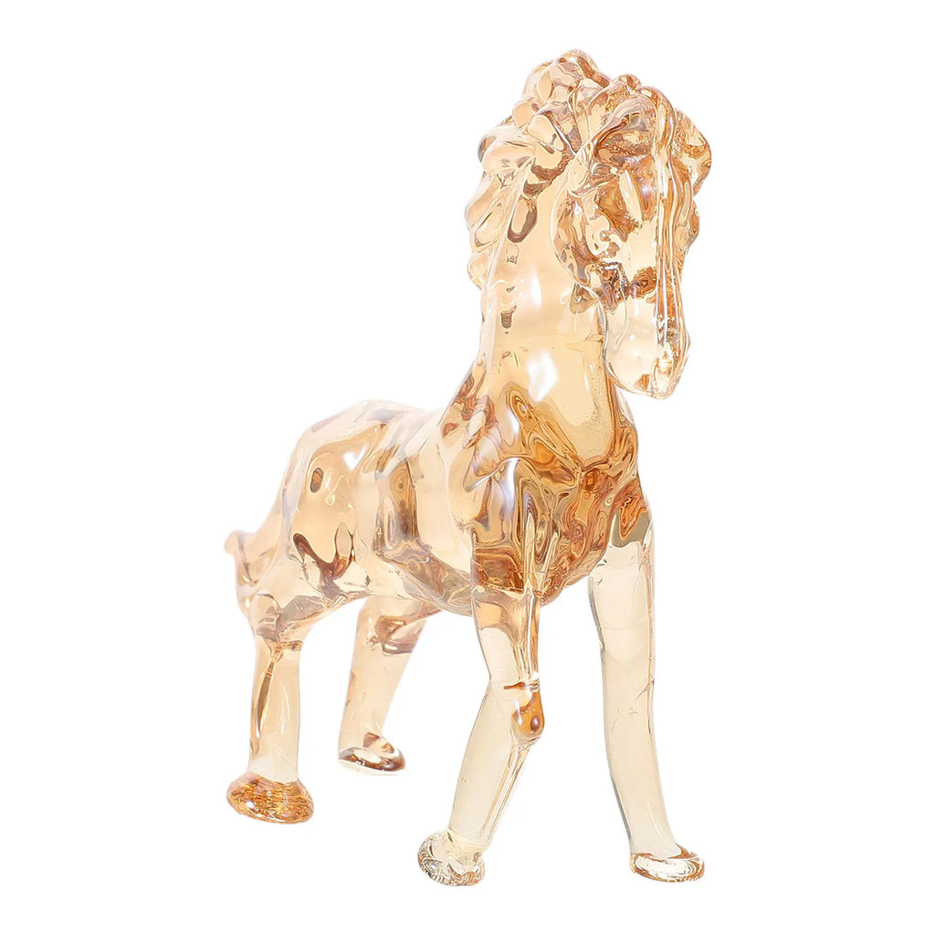 Crystal Horse Sculpture Elegant Hand-carved Animal Art Centerpiece