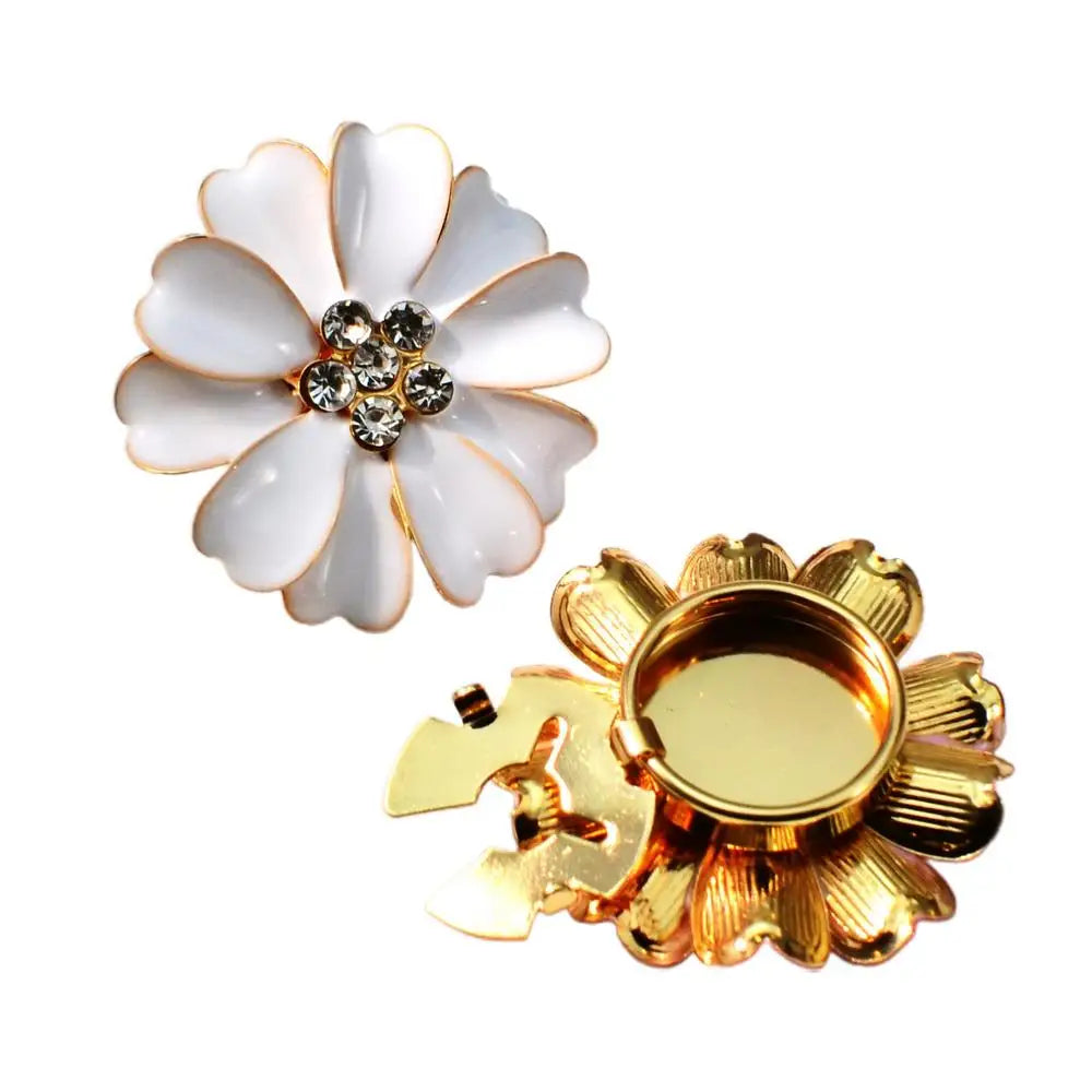 Rhinestone Flower Button Covers Decoration Jeans Dress Shirt Clothing