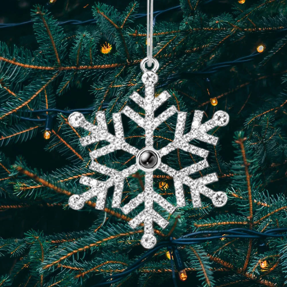 Hanging Snowflake Projection Pendant Photo Christmas Ornaments Gifts