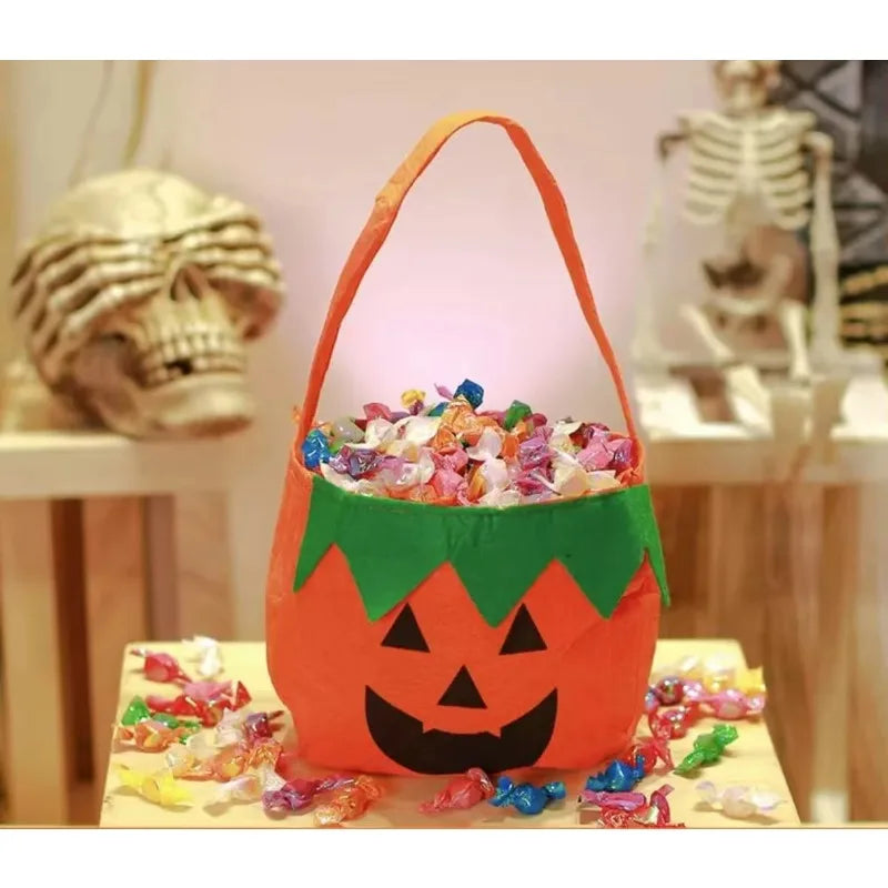 Halloween Nonwoven Pumpkin Tote Bags Perfect Trick-or-supports Candy