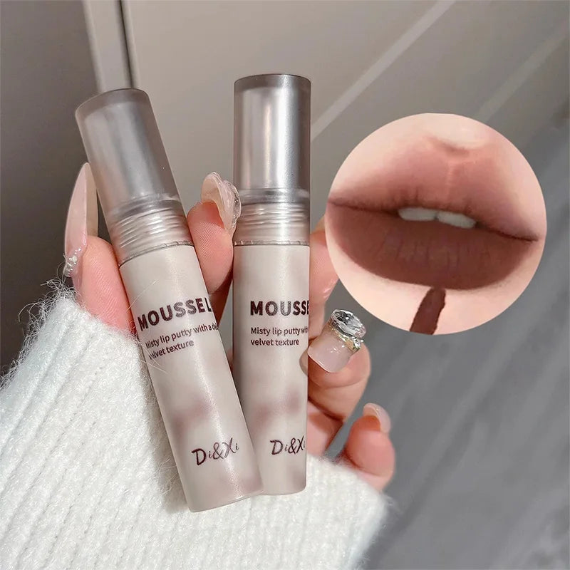 Matte Black Lipstick Waterproof Mousse Lip Mud Nude Brown Gothic