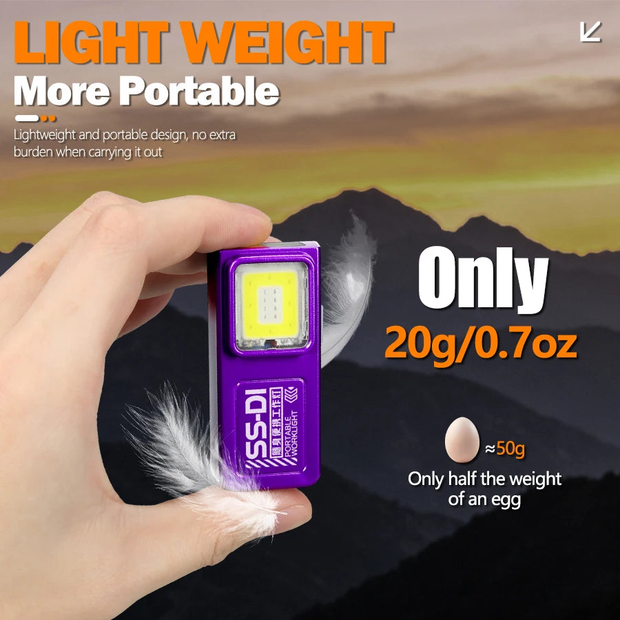 KDULIT LED COB Mini Flashlight – Rechargeable, Magnetic, Waterproof