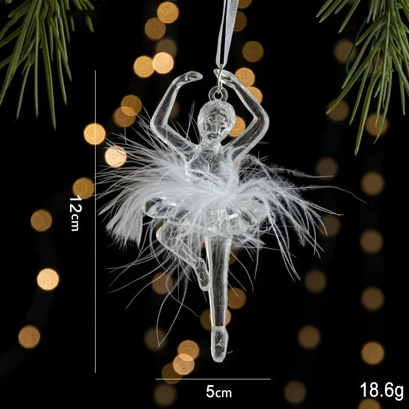 Acrylic Christmas Ice Crystal Pendant – Angel Tree Ornament Christmas Tree Ornament Zpaxo G