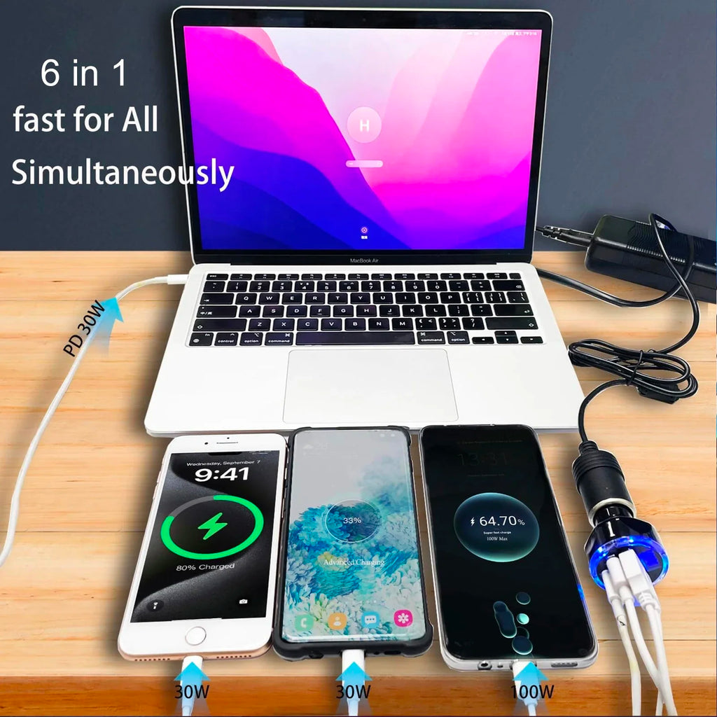 UYUXIO Fast Charging USB C Car Charger Adapter Voltage Display PD 30W
