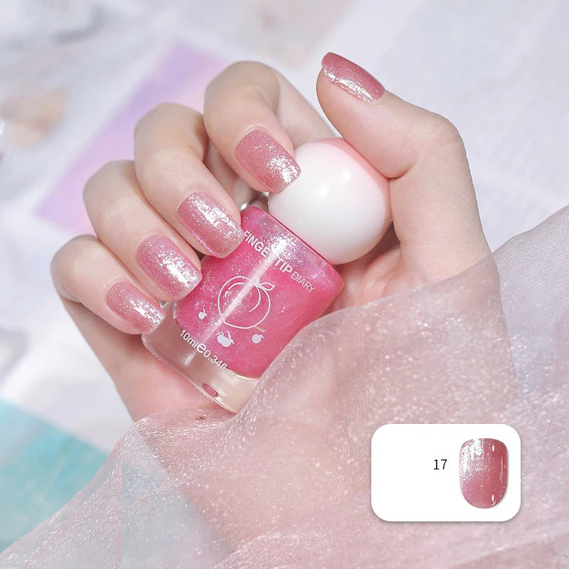 No-bake Nail Polish Polarized Nude Nails Art Tearable Quick Dry Zpaxo 17