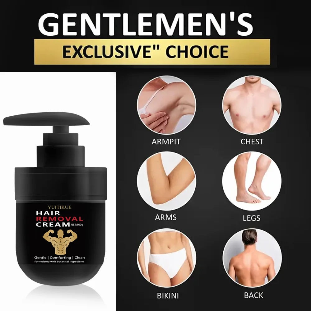 YUITIKUE Men's Hair Removal Cream 100g – Mild Full Body Hair Removal Cream Zpaxo