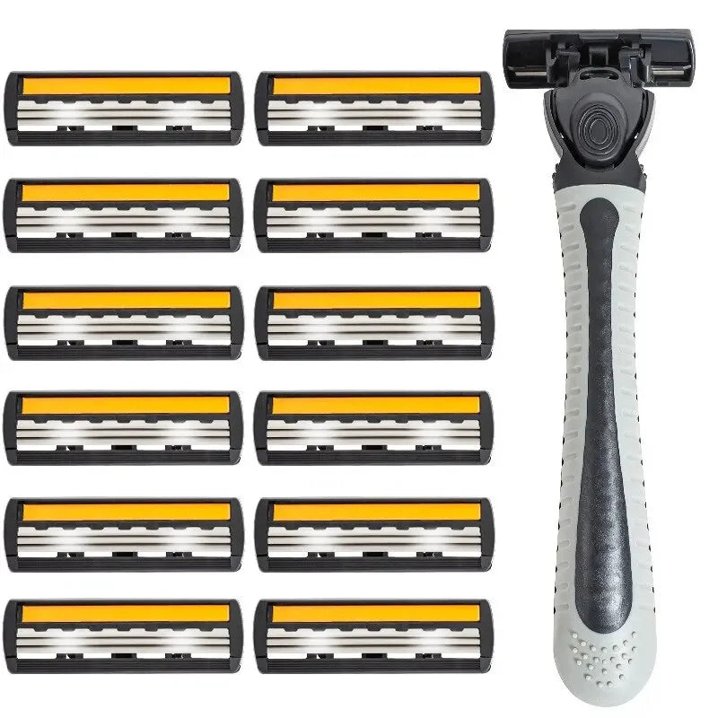 Shaver Brand New Design Men Razor Shaving Three Layer Shaver Reusable Razor Imported Blade Multi Tool Head Replace Zpaxo