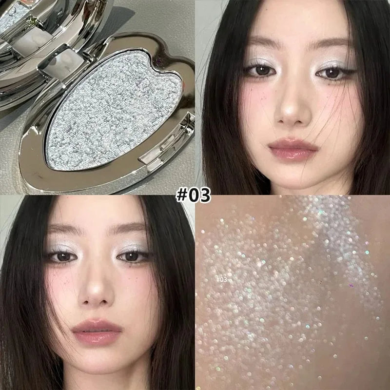 Metallic Glitter Eyeshadow Charm Dream Girl Eye Shadow Plate Blue