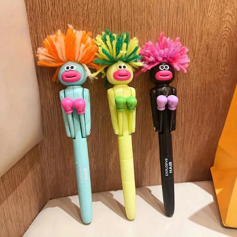 Furry Mechanical Boxing Stress Relief Pen Cartoon Funny Big Mouth