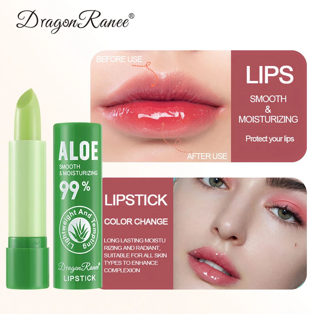 12-Piece Aloe Vera Lip Balm Set, Long-Lasting Moisturizing, Non-Stick, Waterproof, Color-Changing Jelly Lipstick Containing Plan Zpaxo