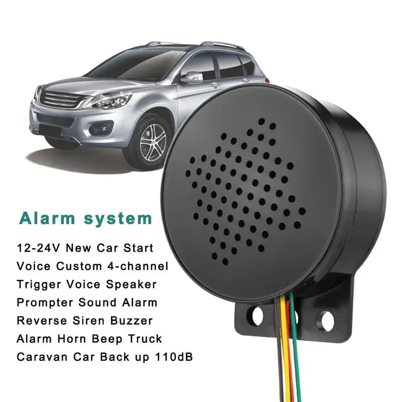 12-24V Voice Speaker Prompter Sound Alarm Horns 4-channel Car Start