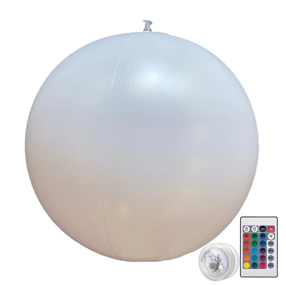 Garden Luminous LED Ball Remote Control LED Glowing Balloon Swimming Pool Luminous Inflatable Balloon Birthday Party Decoration Zpaxo WHITE 90CM
