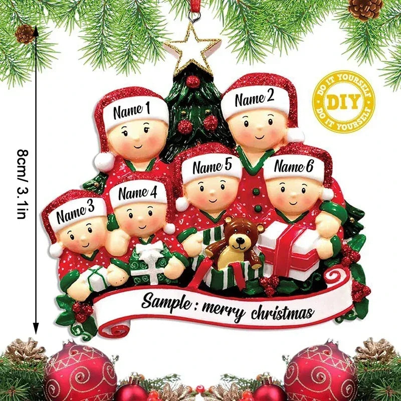 Personalized Resin Family Christmas Tree Ornaments Home Decoration