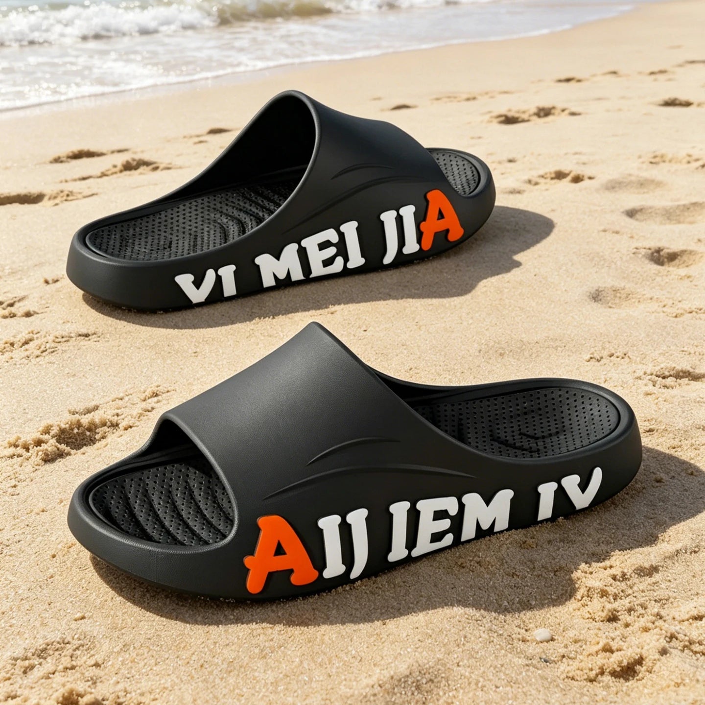 Man Fashion Sandals Solid Beach Slippers Summer Non Slip Soft Unisex