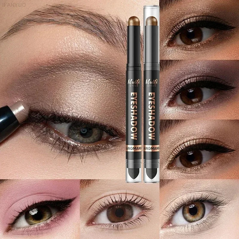Glitter Brown Eyeshadow Pen Smoky Eyes Makeup Long Lasting Shimmer