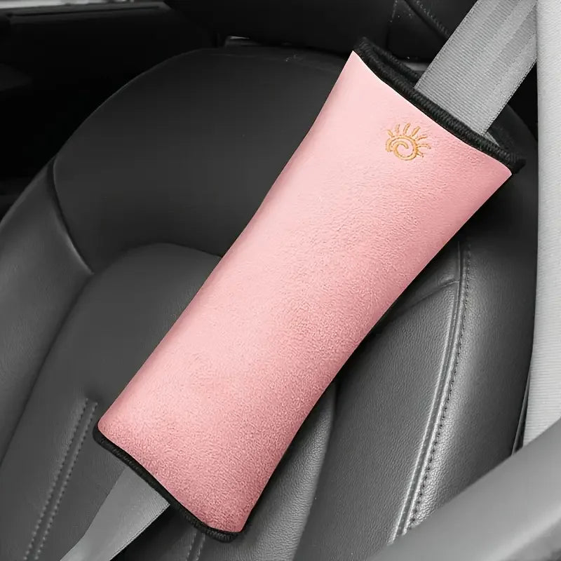 Kids Car Seat Shoulder Protector & Neck Pillow - Soft Velvet Cushion, Lightweight & Durable, Grey, Dry Clean Only Zpaxo pink colour