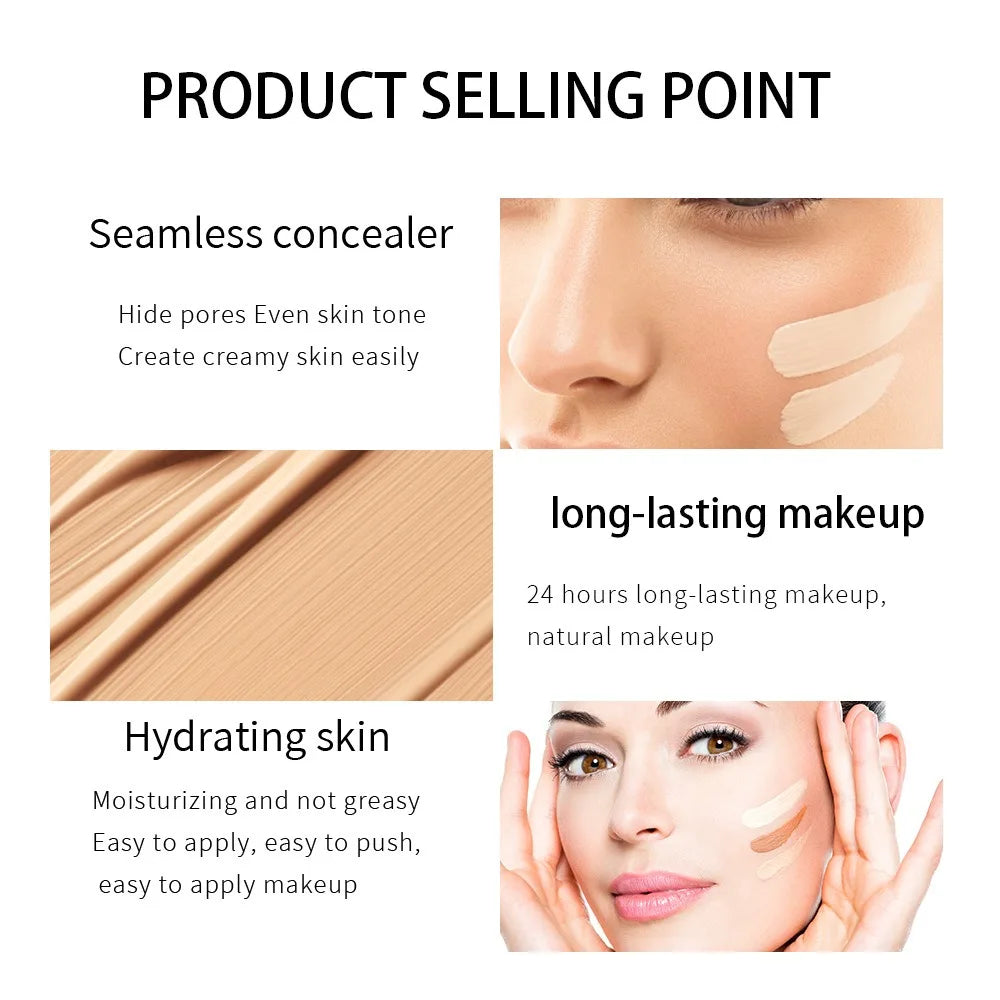 New Long Lasting Liquid Foundation Waterproof Oil Control Full Coverage Concealer Brighten Matte Moisturizing Primer Makeup Base Zpaxo