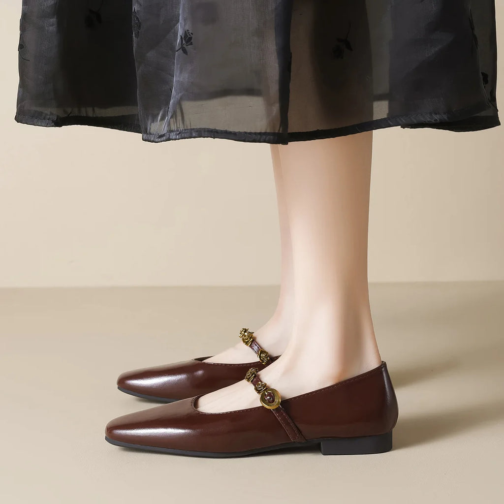 Flat Shoes for Women Spring and Autumn Retro Mary Jane Shoes Black Plus Size Women's Shoes Ladies Loafers Women Zapatos Mujer Zpaxo