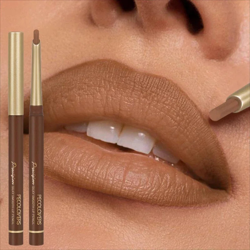 Long-Lasting VelvetLip Liner Pencil Matte Water-resistant Ultra-Fine Smooth for All Skin Tones Brown Mixed Color Zpaxo