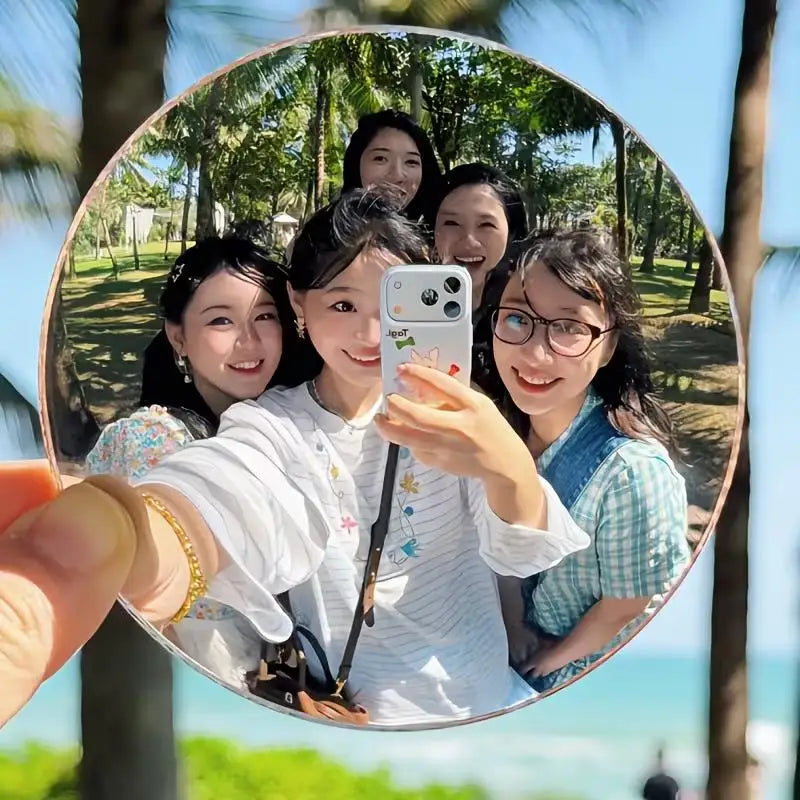 Small & Large Round Travel Mirrors – Convex Wide-Angle, Portable for Photography, Selfies Content Creators Zpaxo