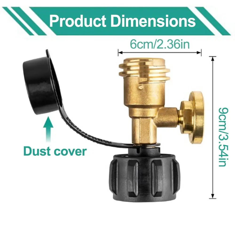 Adjustable Propane Tank Connector QCC1 Dustproof Refill Adapter Brass Zpaxo