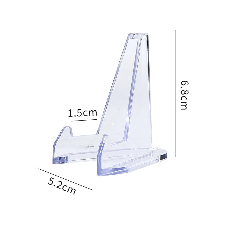 Clear Acrylic Card & Coin Display Stand – Mini Easel Rack