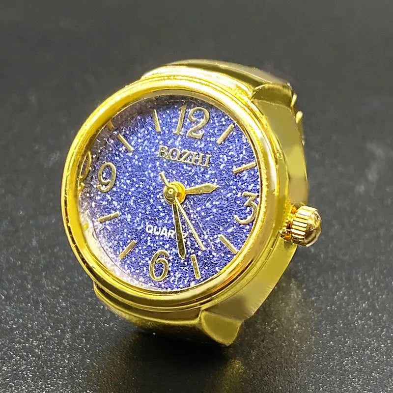 RetroGem New Fashion Personality Ring Watches Adjustable Women's Party Banquet Jewelry Finger Accessories Rings Gifts for Women Zpaxo light blue