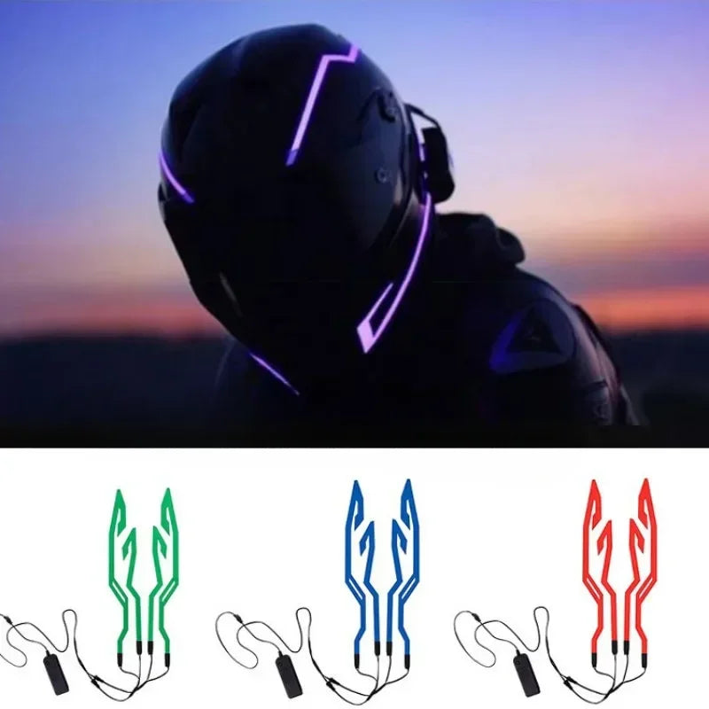 4-in-1 LED Motorcycle Helmet Light Strip Kit – 3 Glow Modes
