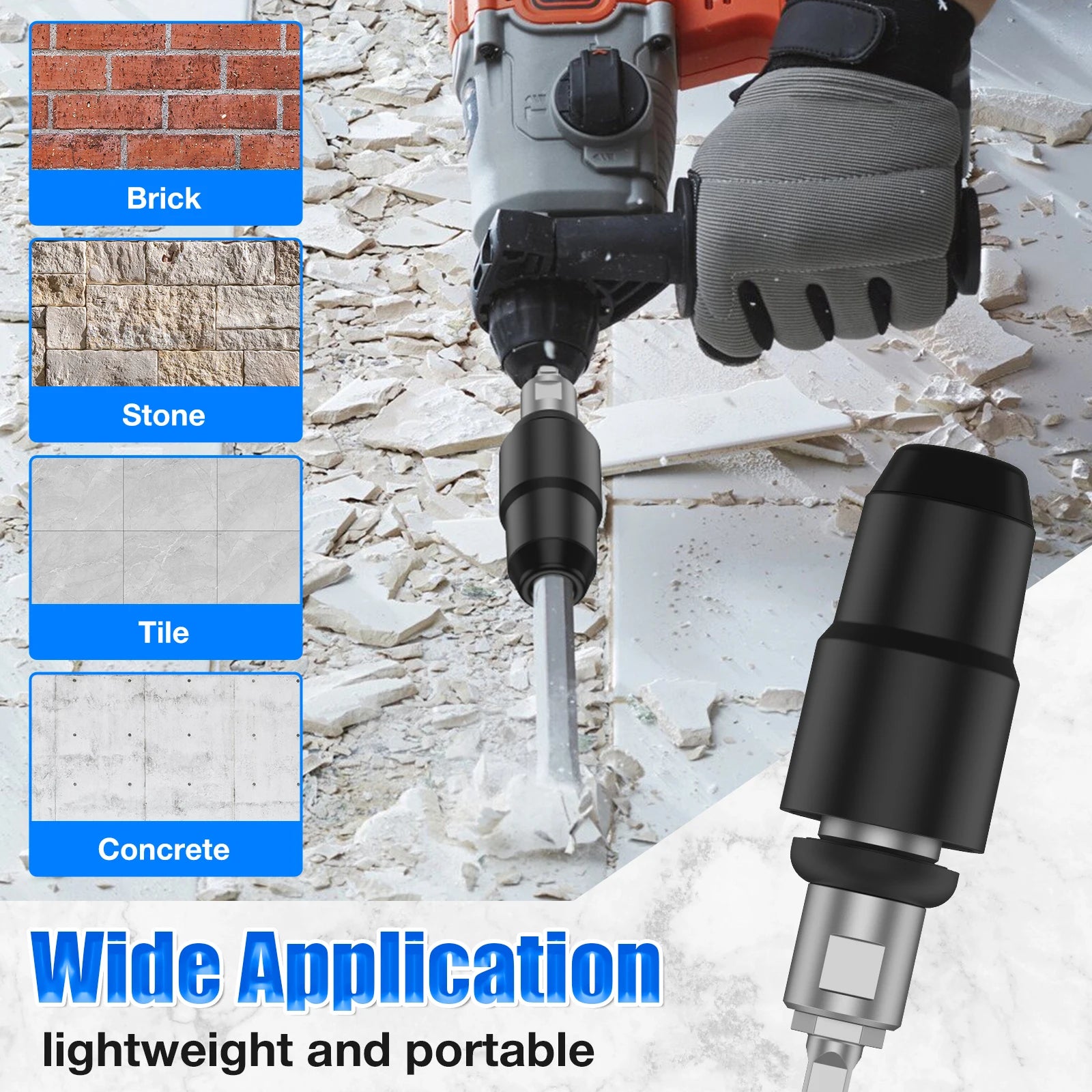 Carbon Steel Drill Bit Adapter for Rotary Hammer Drills Labor Saving Converter Shank Tool Drill Bit Adapter for Concrete and Zpaxo